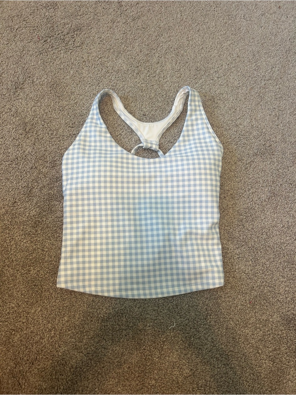 Hollister Light Blue Gingham Racerback Tank